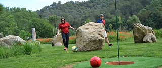 playing footgolf